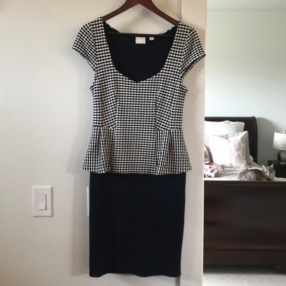 NWOT Anthropologie Preppy Peplum Pencil Dress - Picture 2 of 5